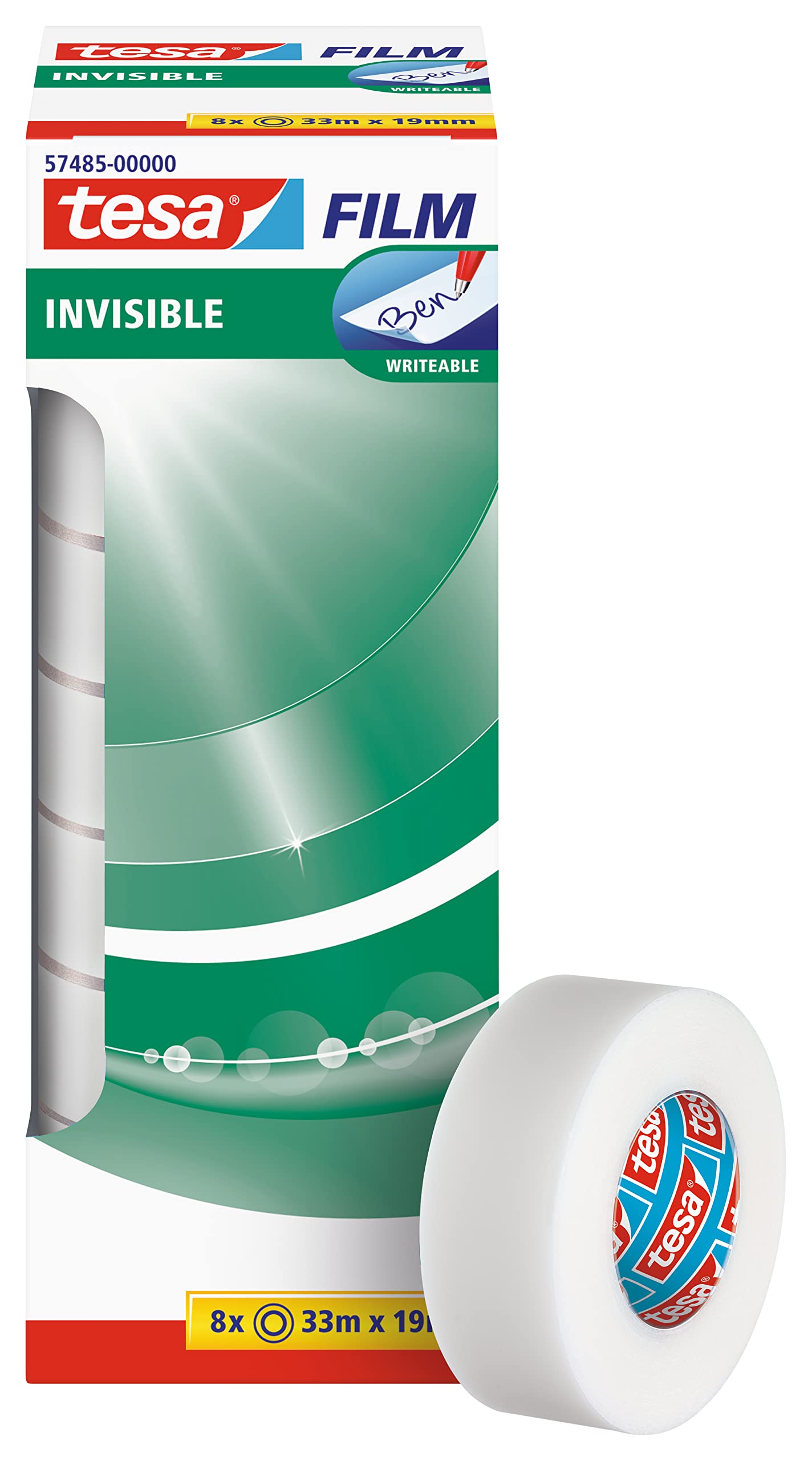tesa tesafilm transparent 8 rouleaux 33m x 19mm - Ruban adhésif & colle