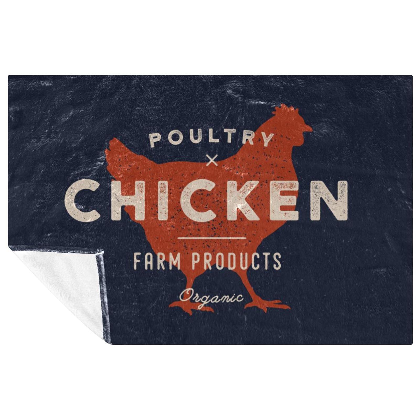 Couverture motif poule rétro plaid chaud lit canapé 150x100