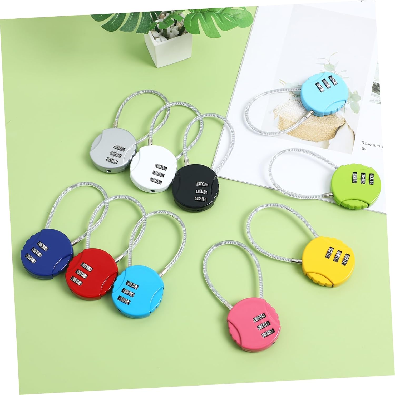 Padlocks Furniture Locks Lock Luggage Suitcase 10 Pcs Metal Travel Locks Password Protection for Suitcases Backpacks Carrying Rope