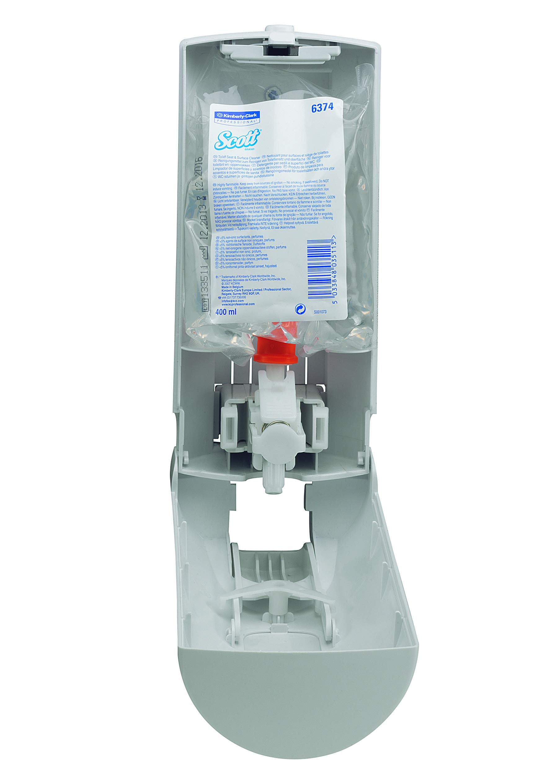 Scott Detergente per superfici e copriwater 6374, trasparente, 6 x 400 ml (totale 2.400 ml)