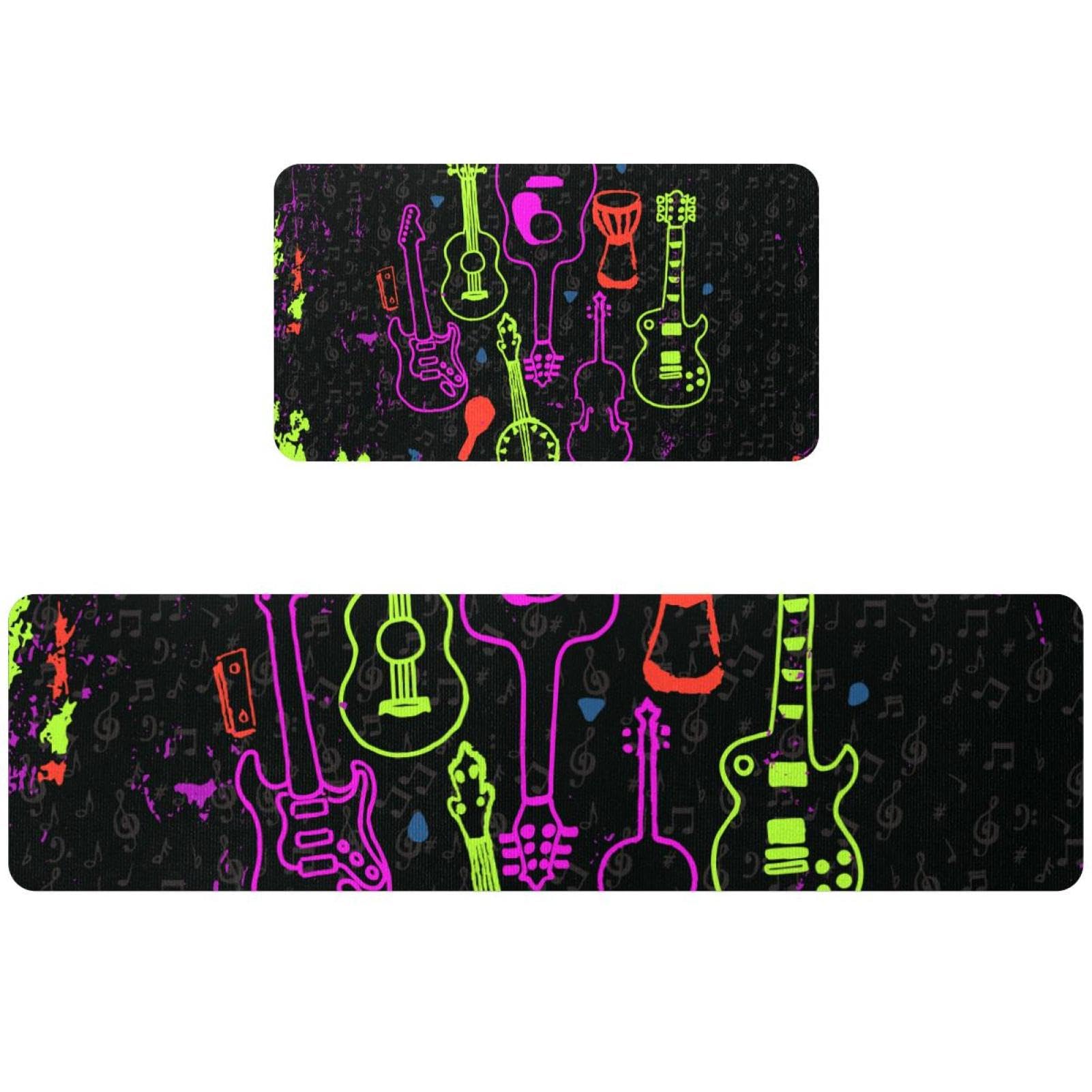 Lot de 2 tapis de cuisine violon absorbant pour couloir et buanderie