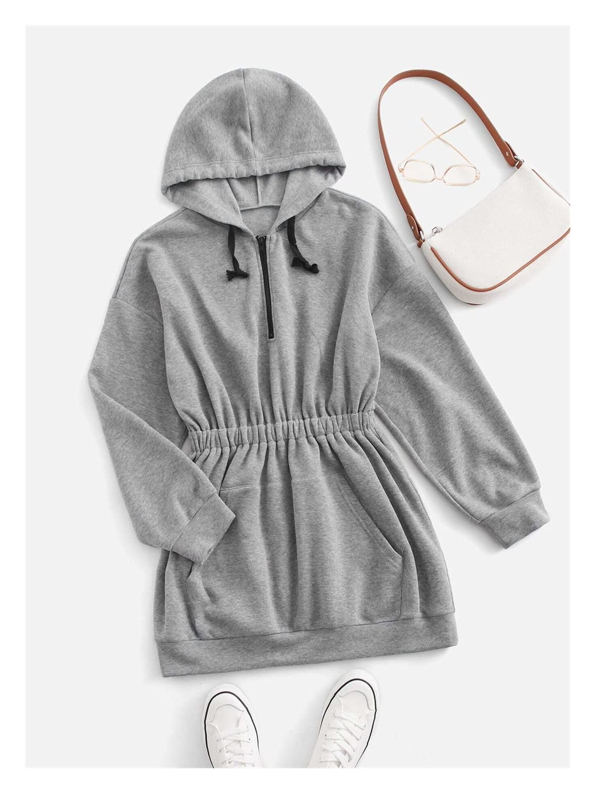 Sweat à capuche pour femmes ample contre le froid manches longues taille XS