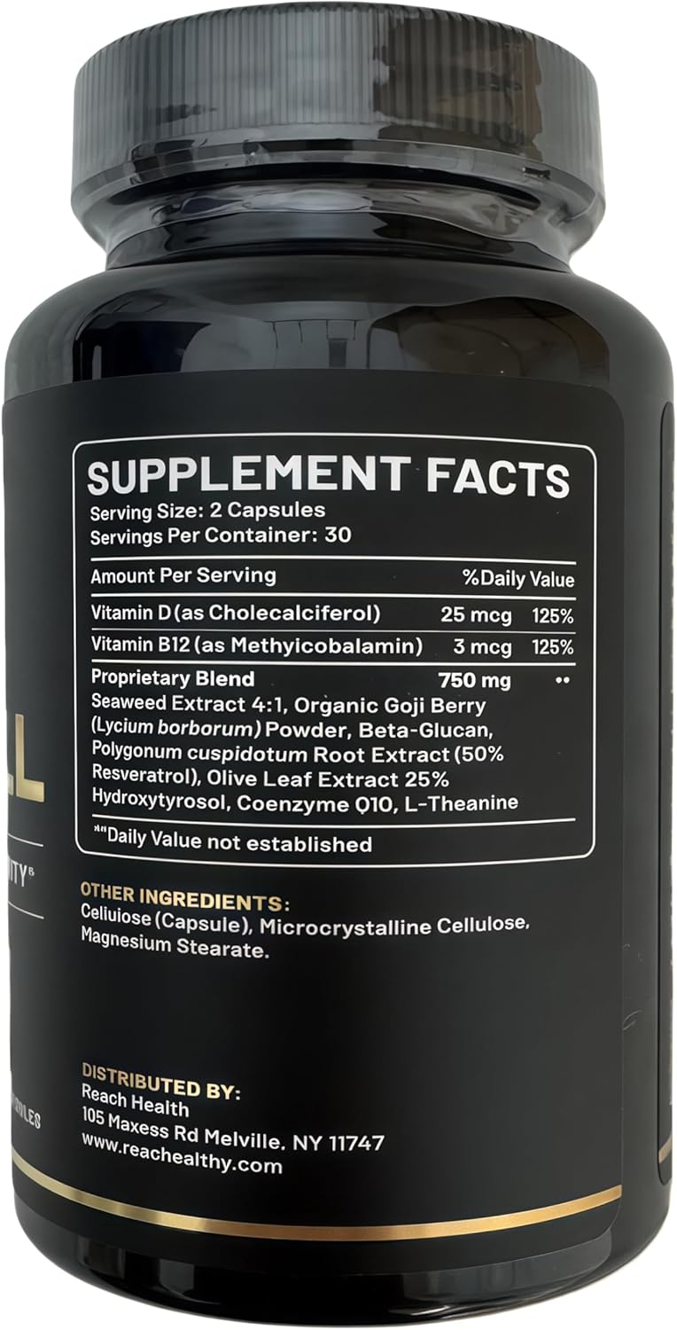 Stem Cell Activation Formula, 1 Bottle, 60 Capsules, with Vitamin D and B12, Seaweed Extract,Maintain Youth and Longevity Patented StemCell Activation Fomula