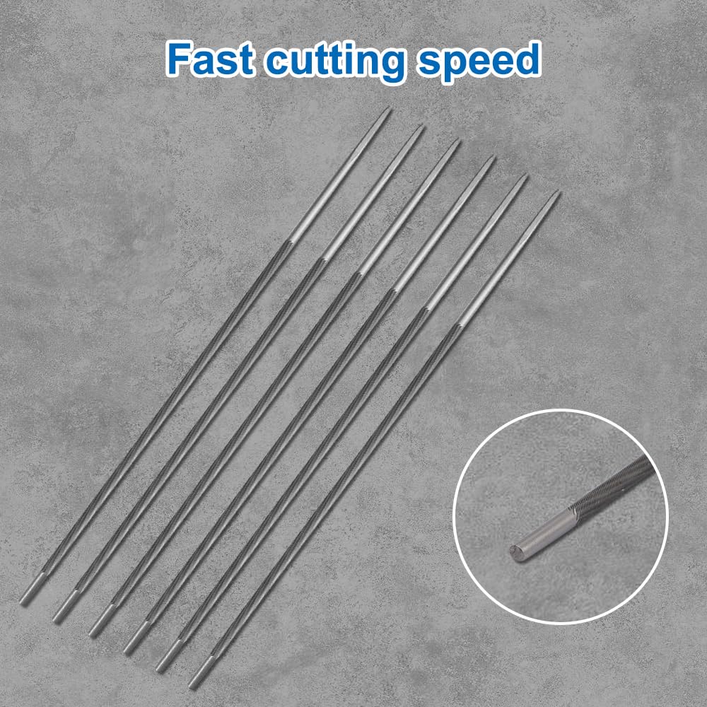 Runde Feilen, 6 Stück 4,0 mm Kettensägen-Schärffeilen zum Schärfen der