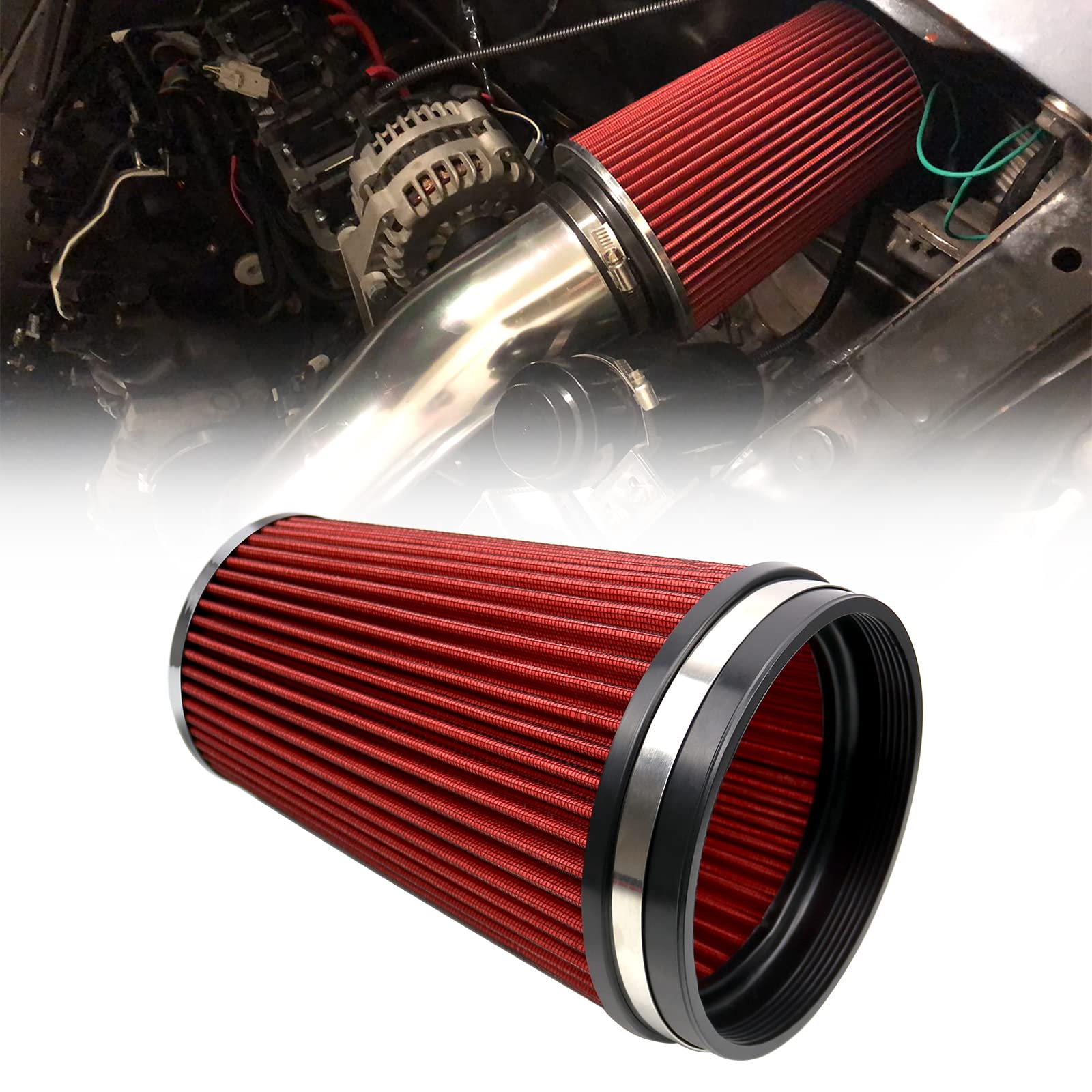 ねコネコ Amazon.com: RYANSTAR Racing 6 Inch Cone Air Filter 152mm High Flow