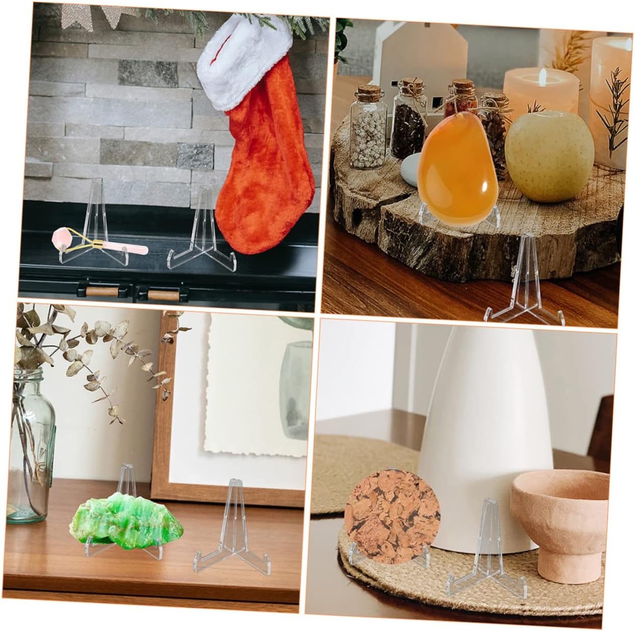 5pcs Jade Display Stand Acrylic Plate Holder Decorative Rack for Artwork Tea Cake Craft Show