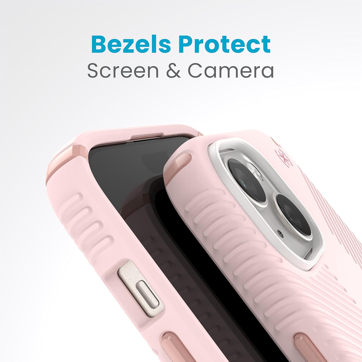 Speck iPhone 15 Case MagSafe - Slim Phone Case iPhone 15-6.1 inch - Compatible with iPhone 14 and 13 - Presidio2 Grip Nimbus Pink/Dahlia Pink
