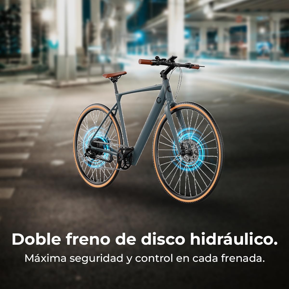 Cecotec Bicicleta Eléctrica Urbana Sprint Silver 28". Autonomía 70km, Batería 360Wh, Doble Freno de Disco Hidráulico, Cambio Shimano Altus 8 Velocidades, Display LCD con Control de Asistencia
