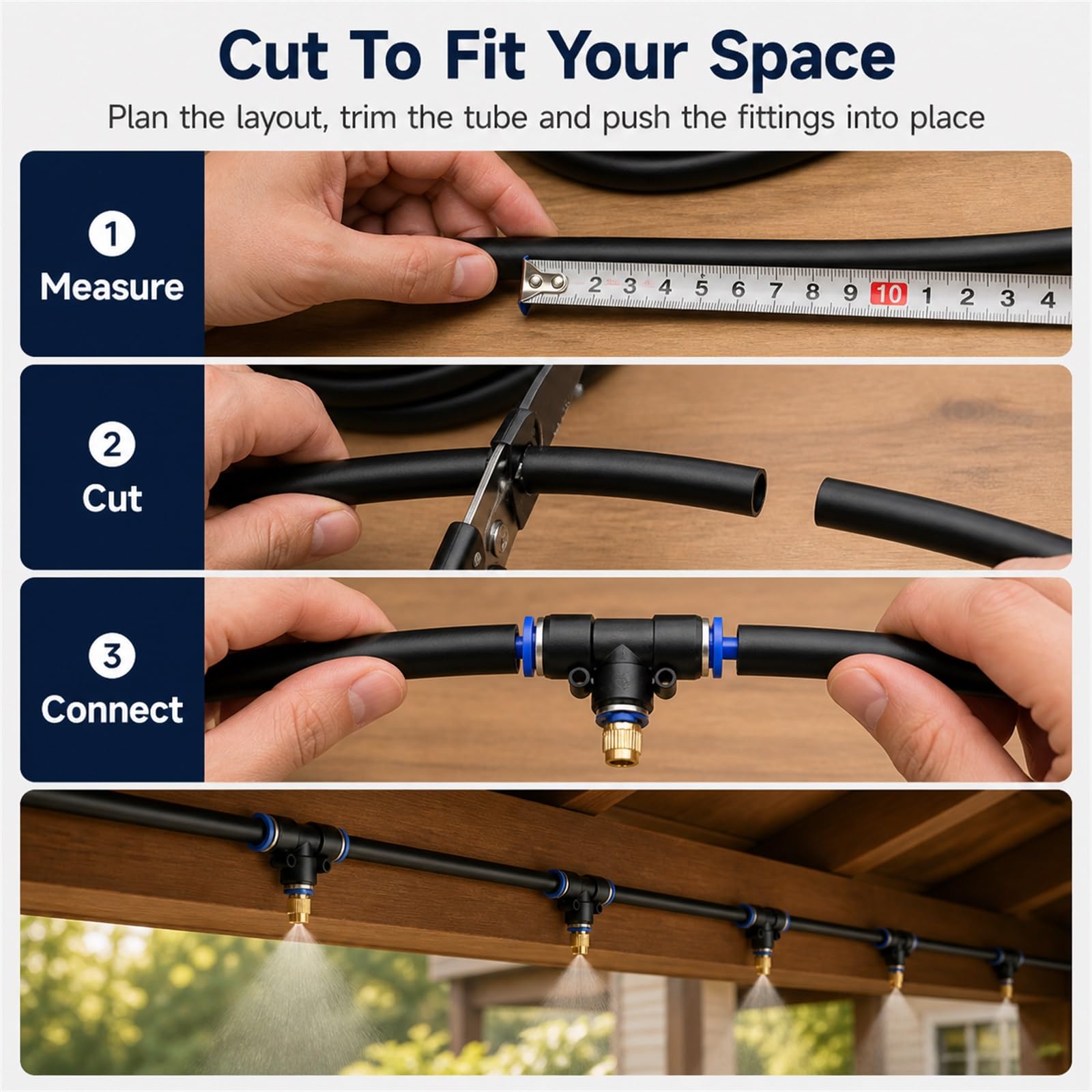 Kit Irrigazione A Goccia,Nebulizzatore per Terrazza Esterno,Sprinkler Irrigazione System,Wear-Resistant,Easy To Install,Suitable for Patios And Potted Plants