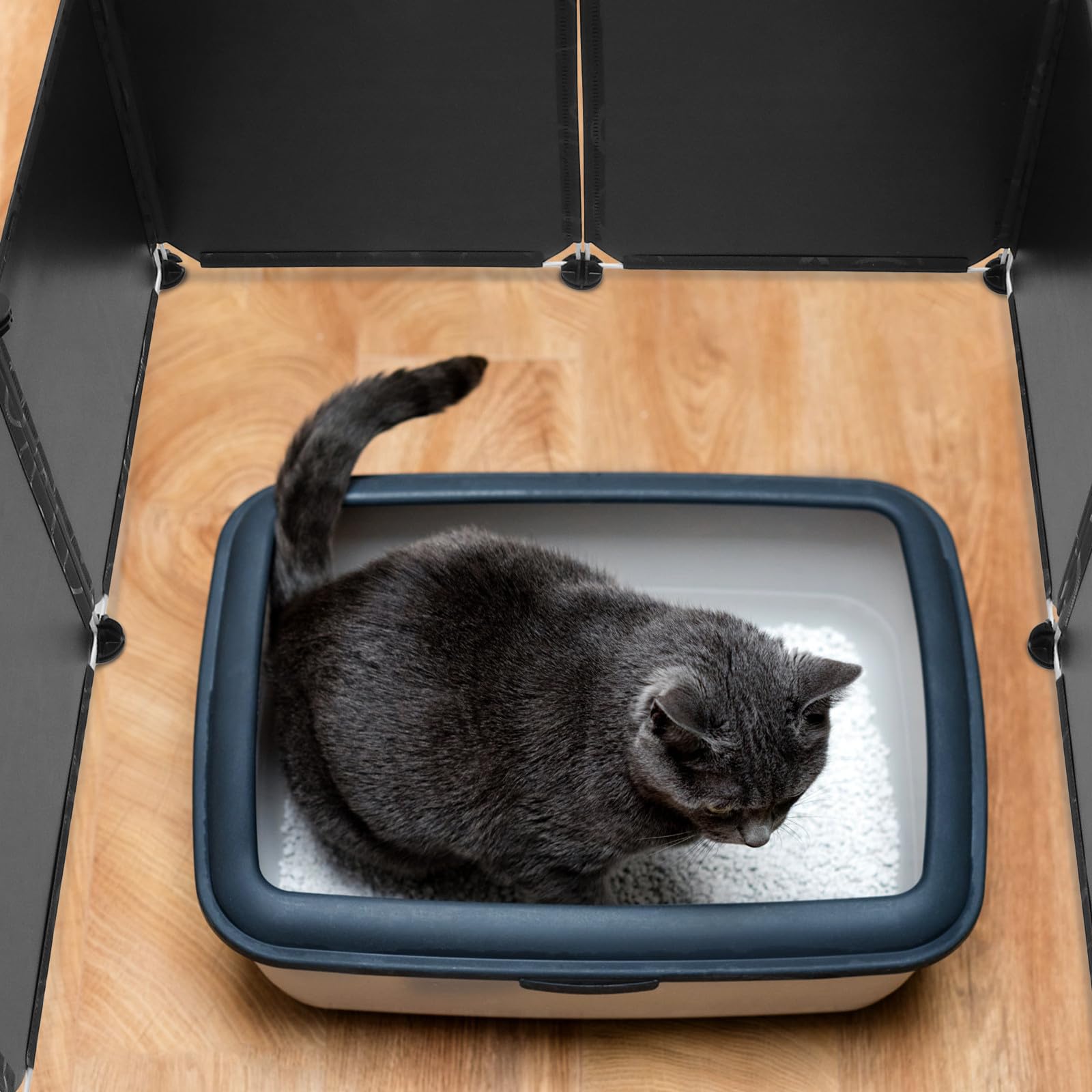 Artibetter Katzenklo Schutz aus Kunststoff und Pp Stark und Verhindert Streu Scatter für Zuhause 1 Satz Katzentoilettenschutz mit Spritzschutz und Privatsphäre