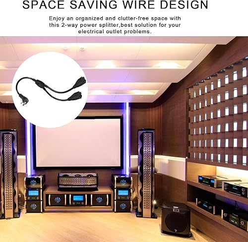 Miniatura 7 de Extensión de cable de alimentación y divisor en Y, adaptador de salida de 1 a 2 vías, NEMA 5-15P, enchufe plano de 90 grados a 2 NEMA 5-15R con SJT