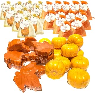 36 Sets Fall Bridal Shower Favors Maple Pumpkin Soaps Fall Wedding Decoration Fall in Love Autumn Thank You Gift Bulk with Bag Cards for Guest Women