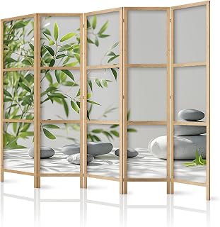 Paravent Raumteiler aus Holz 225x172 cm, 5-teilig, einseitig, im orientalischen Stil