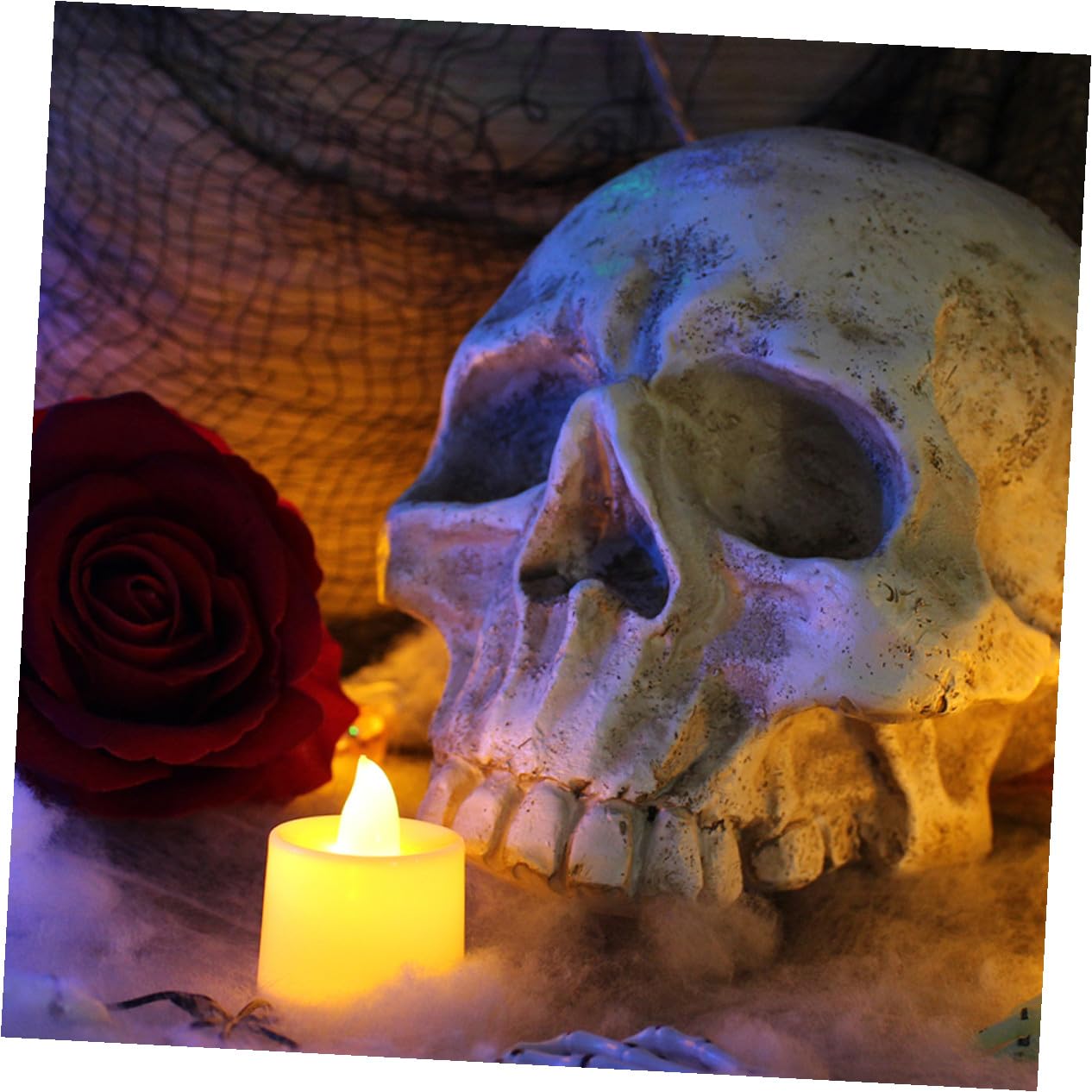 VALICLUD Halloween Resin Skull Table Centerpiece Decoration Human Skeleton Head Ornament for Party Photo Prop And Desktop Decor
