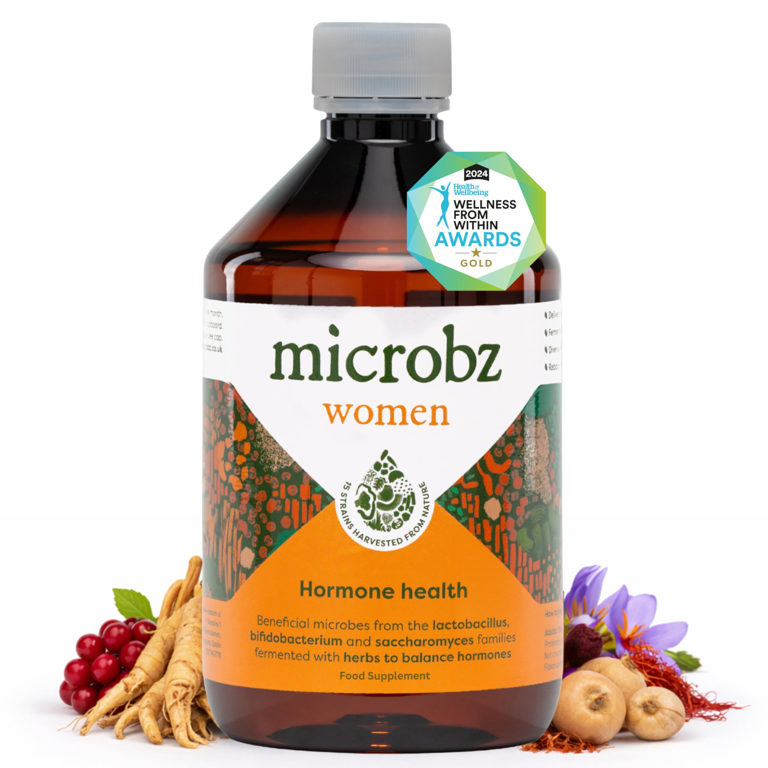 – Women Liquid Probiotics for Gut Health – Award-Winning Vegan Probiotic for Women with 15 Strains & Fermented Herbs for Female Balance & Bloating – Vegan, Dairy & Sugar Free - 31 Servings