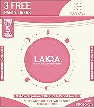 5 Disposable Period Panty for Women by LAIQA with 3 Panty Liners | Rash Free, Ideal for Travel, Free Size Panties with Leak-Proof Protection for Heavy Flow