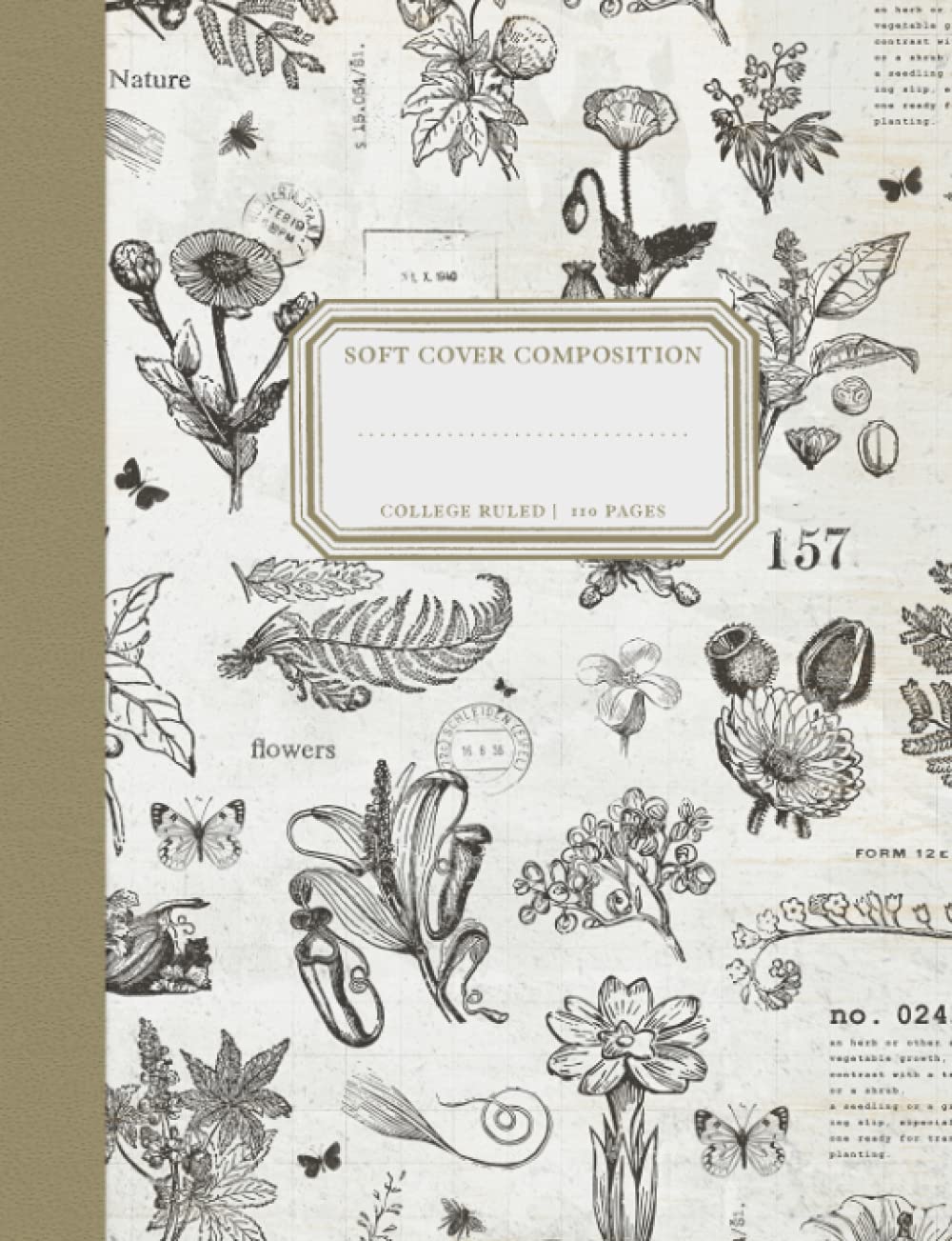 SAGE - Softcover Composition Notebook - Garden Collage: College Ruled | 110 Pages