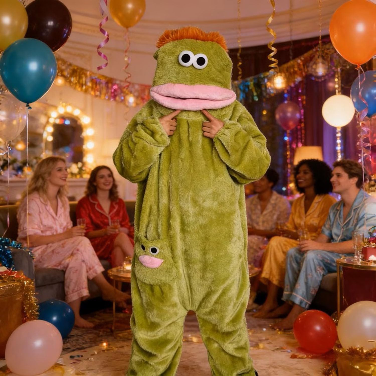 Pijama Divertidos una Pieza, Disfraz Divertido para Parejas, Monos de Disfraz de Animales Divertidos, Monos de Cosplay de Forro Polar, Pijamas cómodos de Forro Polar para Unisex