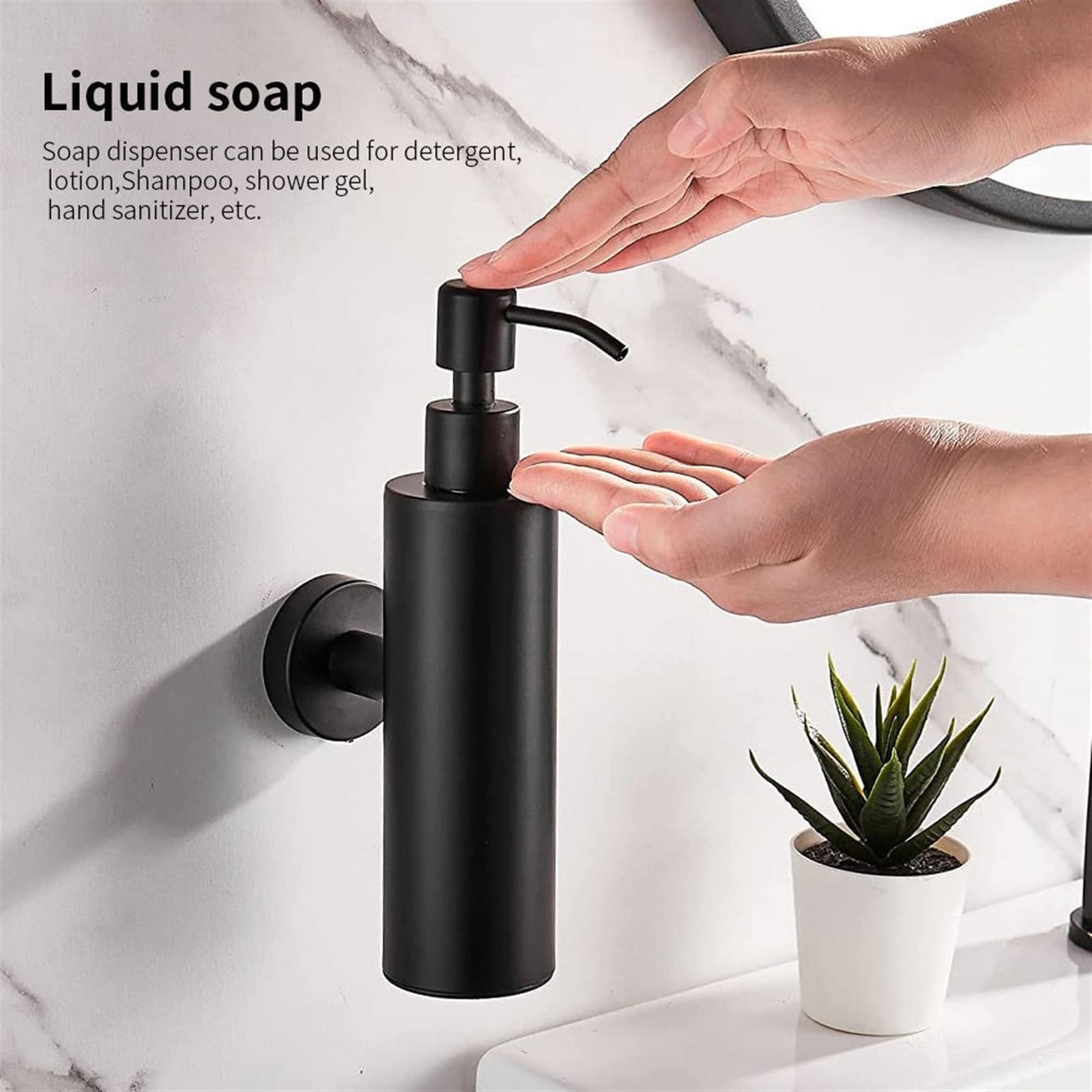 Dozownik mydła 300 ml dozownik mydła ze stali nierdzewnej montowany na ścianie szampon żel pod prysznic prasa butelka mydła montowany na ścianie dozownik mydła (A3)