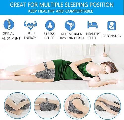 Miniatura 5 de Vertdens Almohada de piernas, almohada de rodilla para dormir de lado, viene con una funda de almohada de repuesto valorada en $10, almohadas de