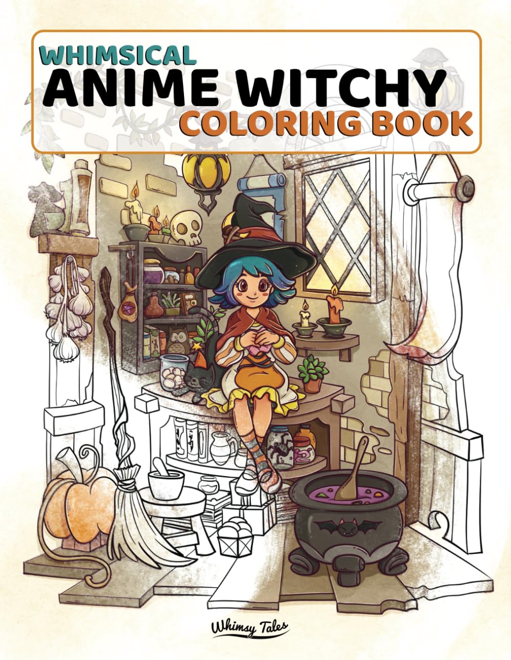 Whimsical Anime Witchy Coloring Book: A cozy and kawaii anime witch-inspired coloring page designs for stress relief and relaxation