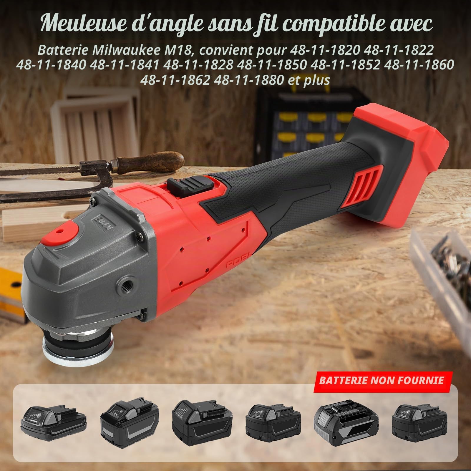 125 mm Meuleuse d'angle sans fil pour Milwaukee 18 V(sans Batterie)