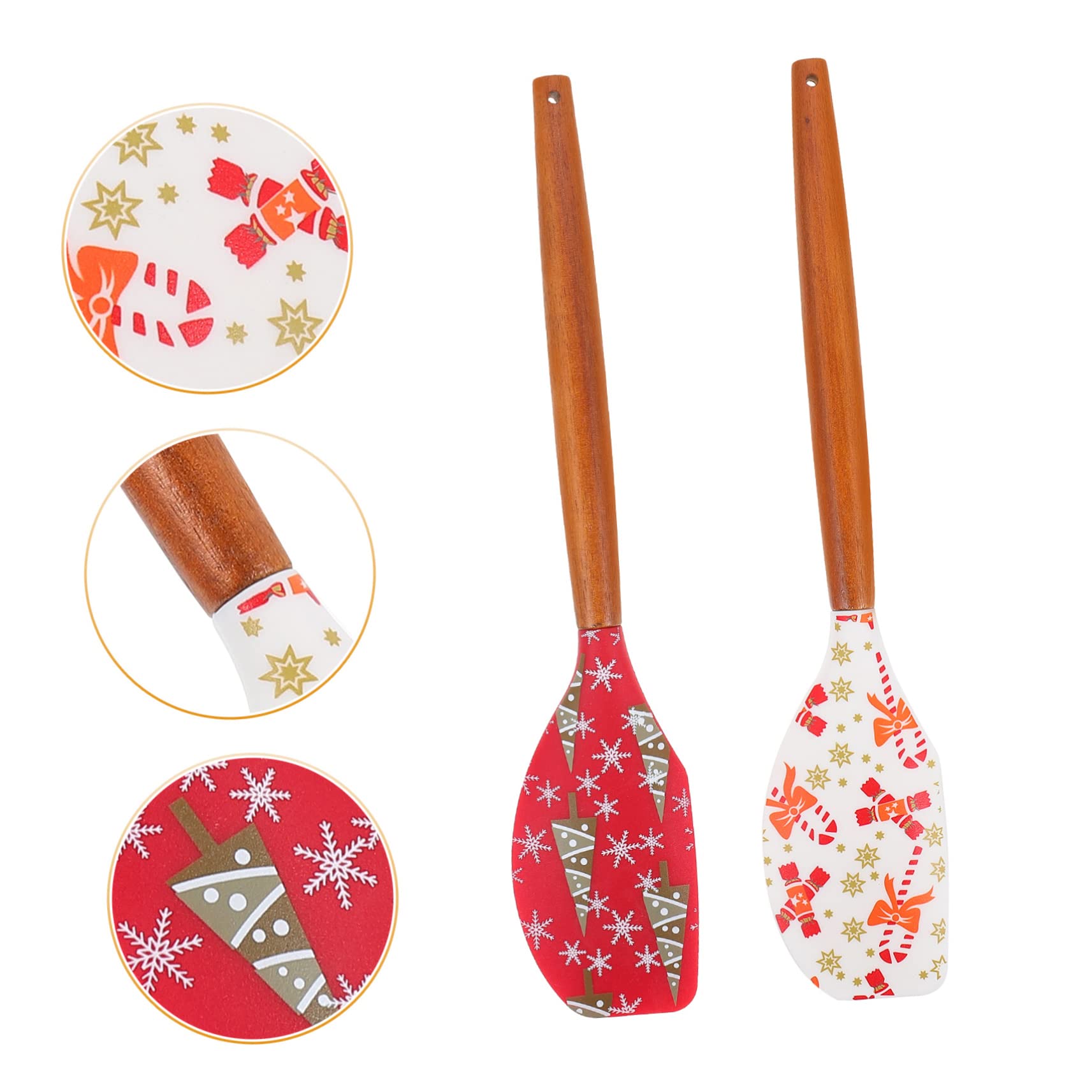 Cabilock 5 Sätze Weihnachtlicher Silikonspatel Zum Gären Von Fondant Tortenausstecher Wender Backzubehör Plätzchenbäcker Kuchendekorationsset Pfannkuchenmacher Flipper 2 Stück * 5