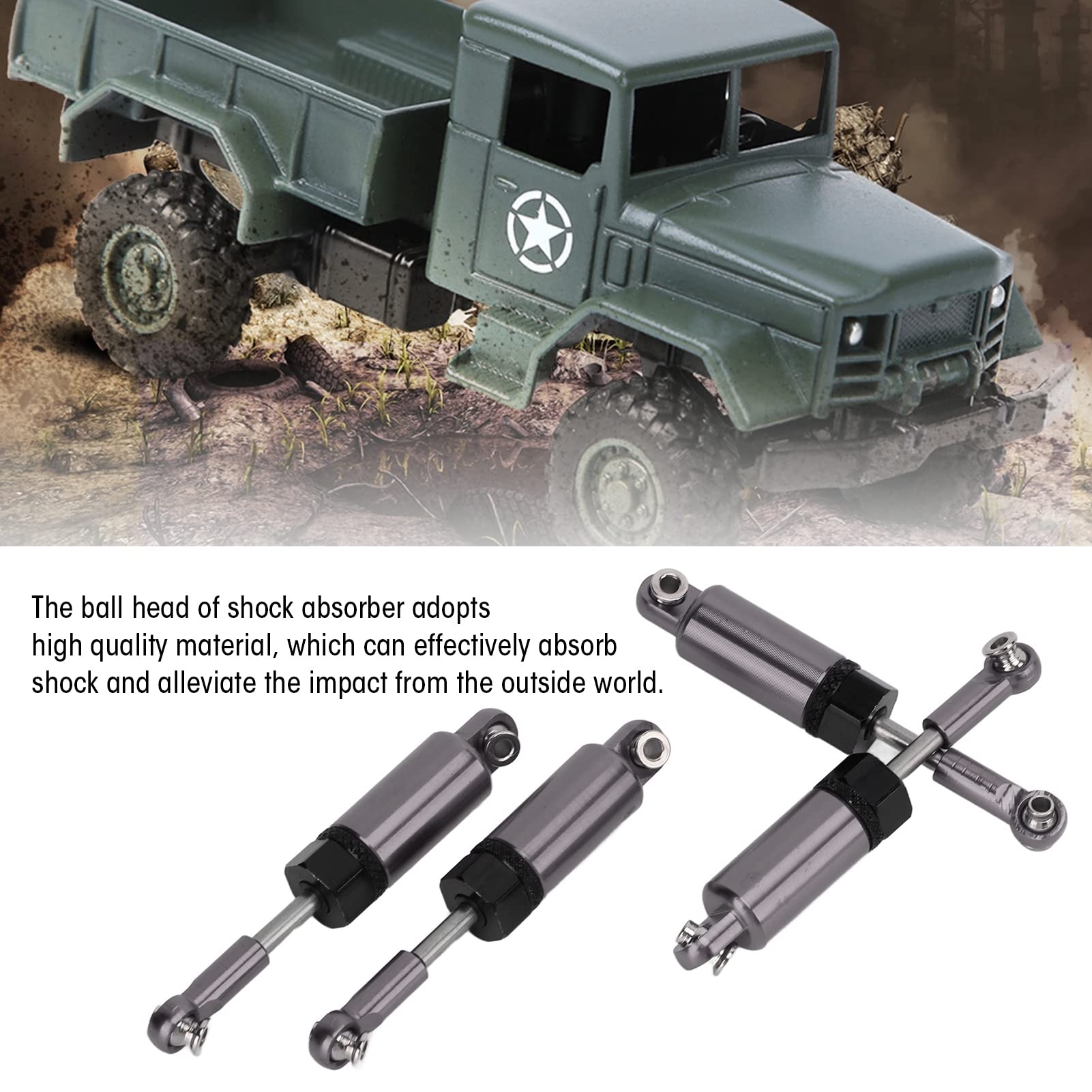 RC Shock Absorbers, 1/16 Shock Absorber Good Performance for RC Car MN for RC Car WPL(Titanium) - Image 4
