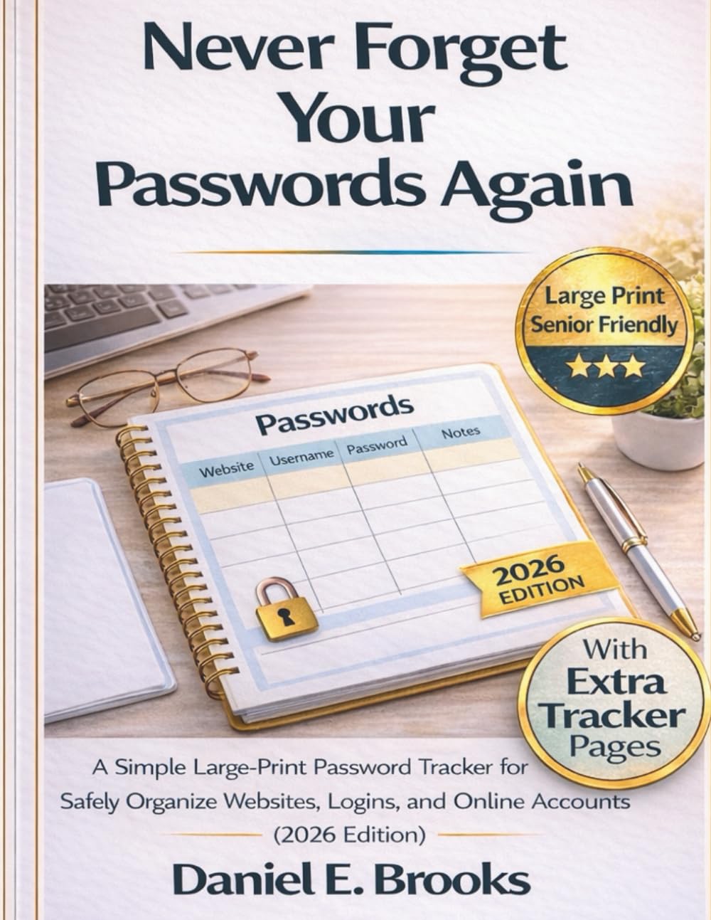 Never Forget Your Passwords Again.: A Simple Large-Print Password Tracker for Seniors to Safely Organize Websites, Logins, and Online Accounts.