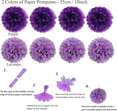 Miniatura 10 de Decoración de fiesta, 20 pompones de flores, abanicos de papel colgantes, banderas triangulares y guirnaldas de lunares para fiestas de cumpleaños,