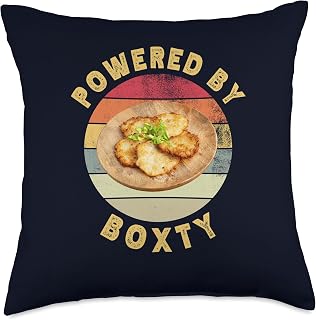 Powered By Boxty Funny Retro Irish Potato Food Lover Throw Pillow
