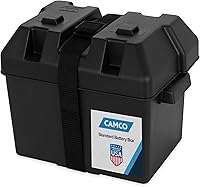 Camco Heavy Duty Group 24 Battery Box with Straps & Hardware - Corrosion-Resistant for RV, Marine & Automotive Batteries (55363)