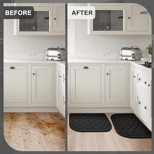 Miniatura 6 de HOTBALZER Alfombras de cocina de 18 x 27 pulgadas, cómodas alfombrillas de cocina para suelo están hechas de 100% polipropileno, alfombras de cocina