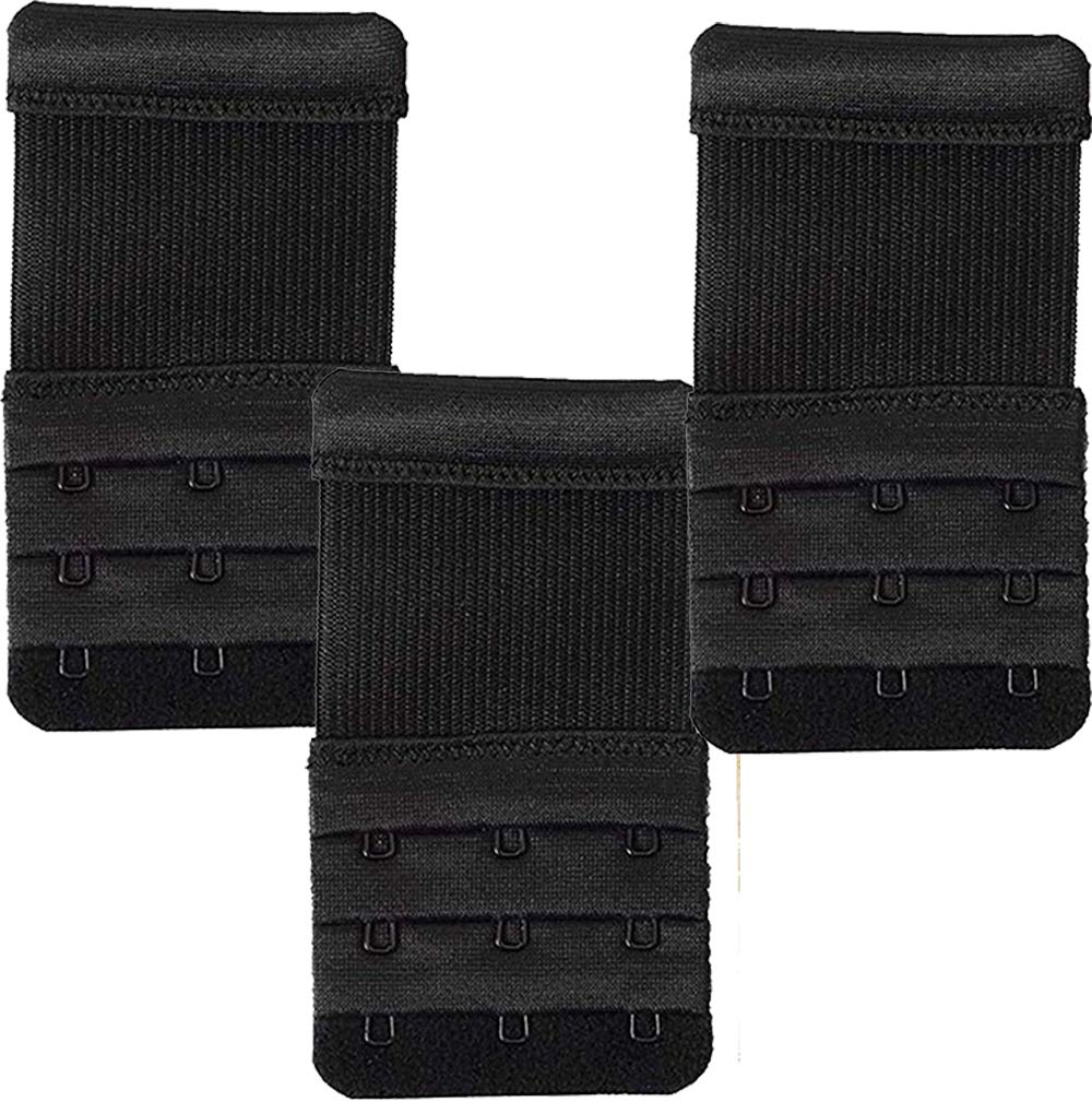 FIMS - Fashion is my style Bra Hook Extender-3 Hooks - 3 Rows (with Extra Elastic) Increase Band Length-Bra Extensions-Bra Extender Hook-Bra Hooks for Women-Bra Hook and Eye-Bra Hook Extender Combo