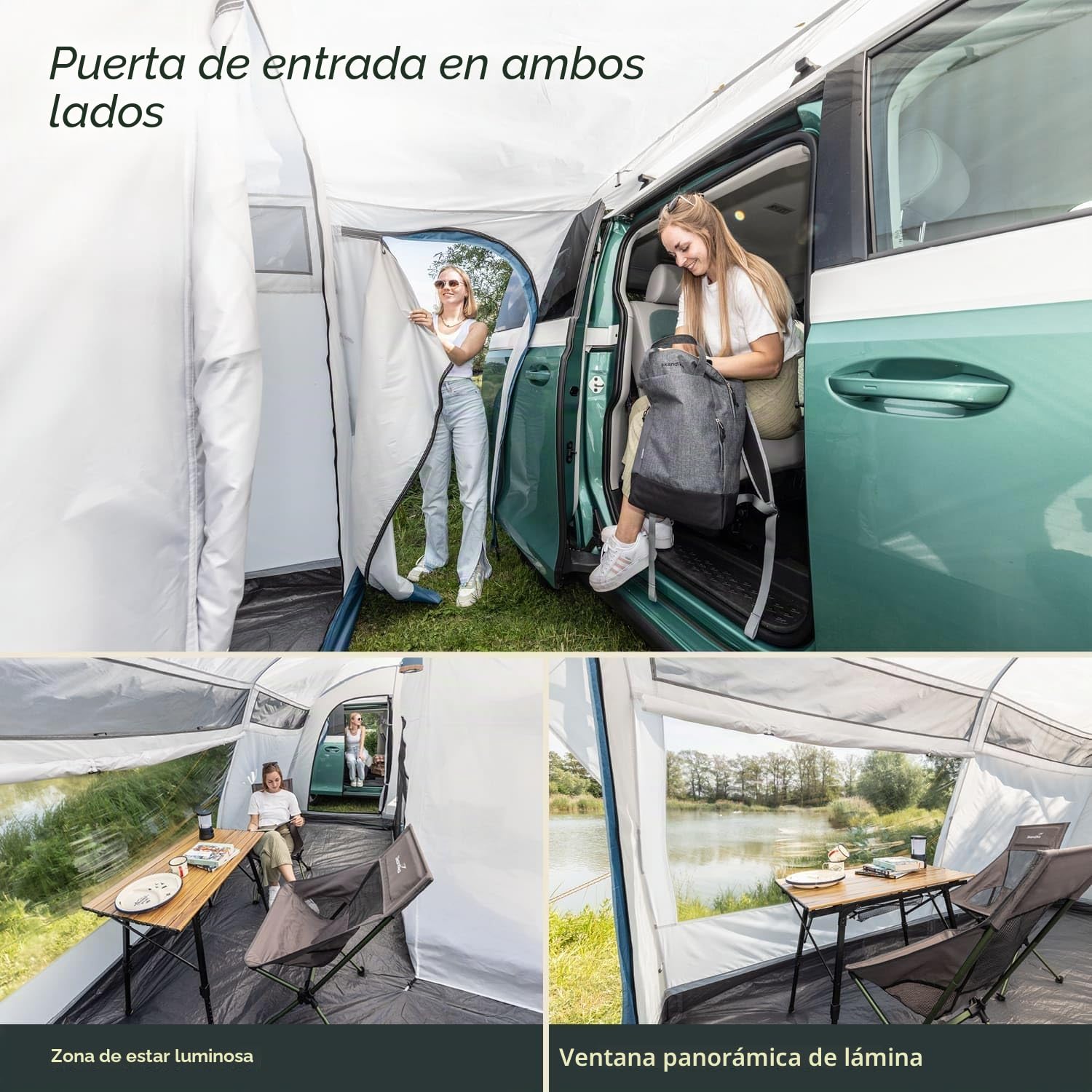 Skandika Tienda de campaña para minibús Vejers/Esbjerg | Postes de Fibra de Vidrio o Postes hinchables, autoportante, 2 m Altura, 3000 mm de Columna de Agua