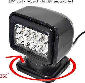 Remote Control LED Searchlight, 360Rotating for Yacht Fishing Marine Car