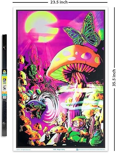 Vista 7 de Magic Valley - Póster de luz negra, flocado, 23 x 35 pulgadas