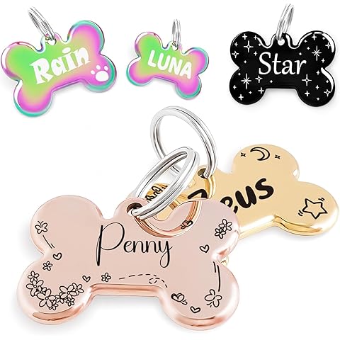Name Pattern Art Design - Dog Tags Personalized for Pets - Custom Cats Dogs ID Tag ...