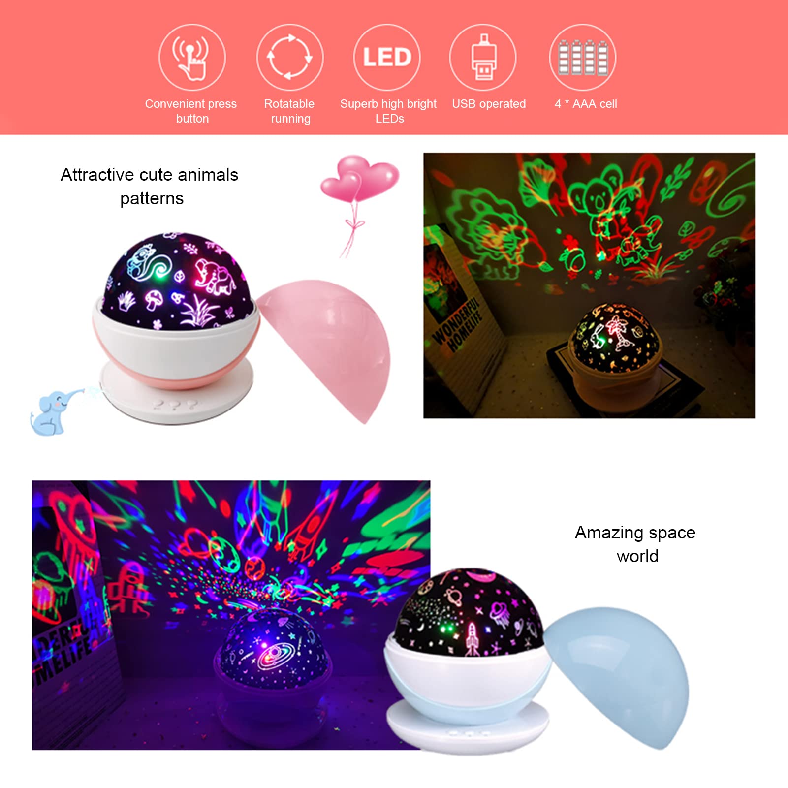 ❤️売り切りSALE❤️LED プロジェクションライト　LEDランプ　マジックボール Amazon.co.jp: BUZHI プロジェクションランプ, カラフルな LED