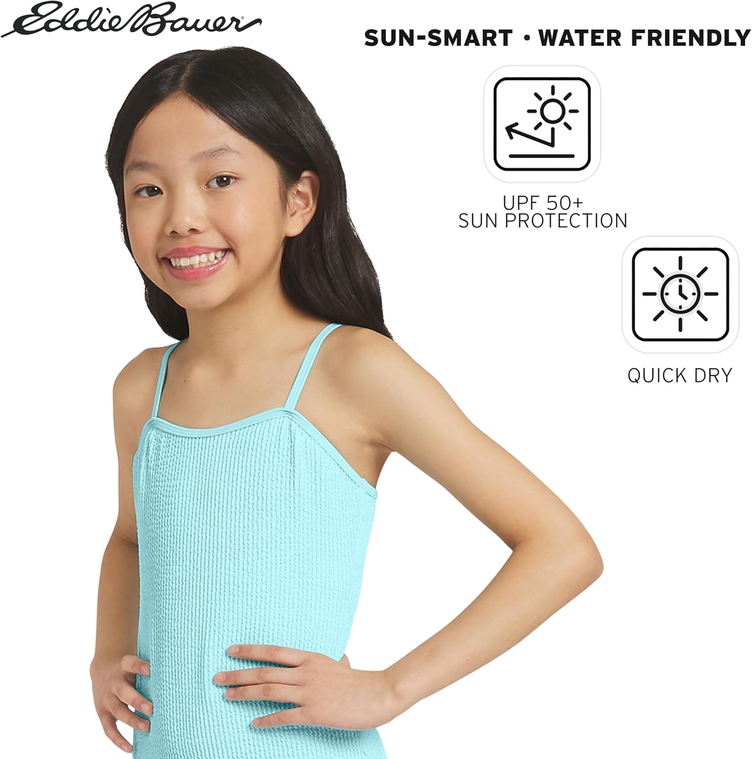 Eddie Bauer Girls' UPF 50+ Scoop-Neck Stretchable One-Piece Swimsuit - Image 4