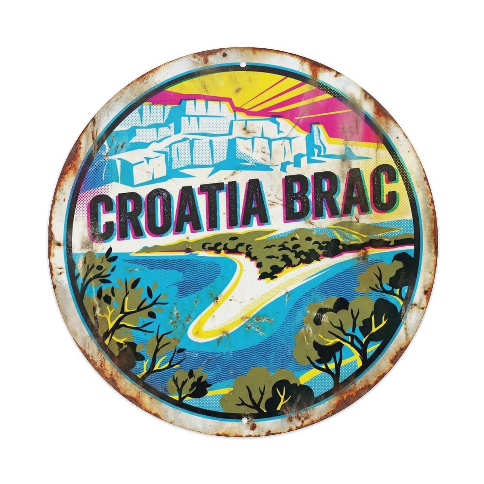 Brac Stone Croatian Screen Style Europe Travel Metal Tin Sign