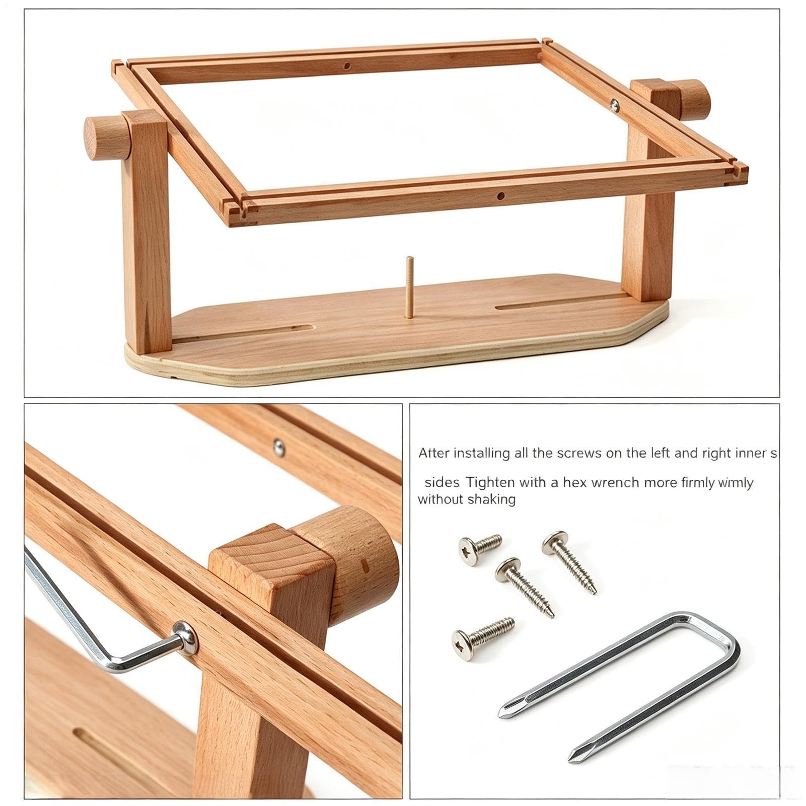 Ricamo Hoop Holder Legno Rotazione 360 ° Cucito Forniture
