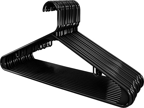 Vista 38 de Utopia Home Perchas de plástico, paquete de 30 unidades, perchas con ganchos, duraderas y ahorran espacio (negro)