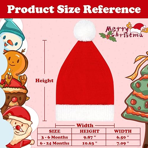 Miniatura 7 de Sombrero de Papá Noel para bebé, gorro de Navidad para bebé, gorro de Navidad para recién nacido, disfraz de Papá Noel para bebé