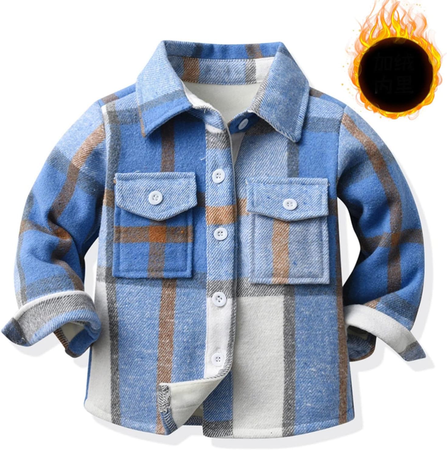 Baby Boys Flannel Shirt Toddler Long Sleeve Button Down Plaid Shirt Little Boys Kids Casual Girls Fall Clothes