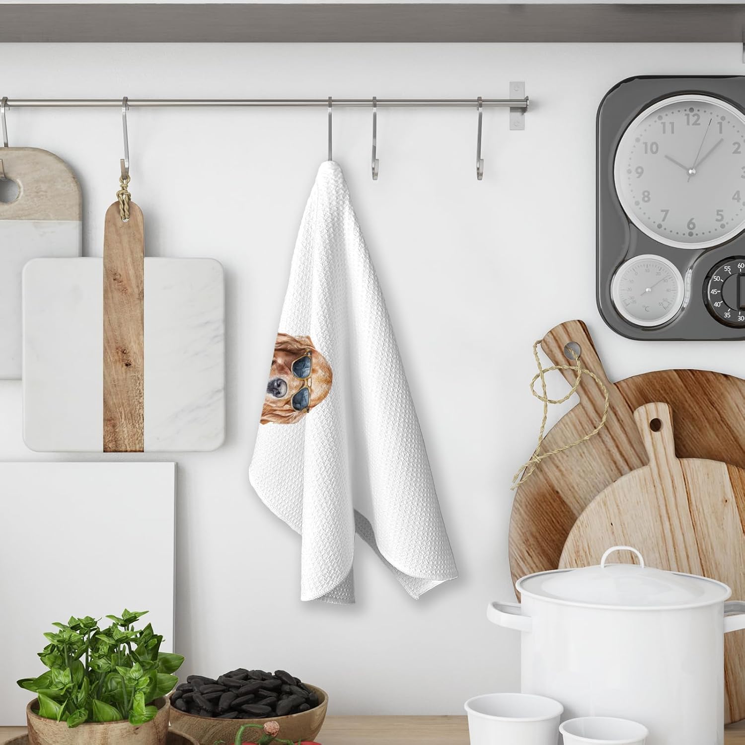 Golden Retriever Gifts Wine Kitchen Towels, Funny Dog Hand Towels for Kitchen Set of 2, Gifts for Golden Retriever Dog Wine Lovers, - Image 5