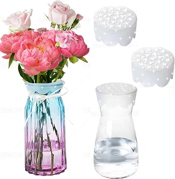 Silicone Flower Arranging Grid for Vases, Flexible Stretch Flower Grid Holder, Reusable Waterproof Silicone Flower Arranger for DIY Floral Arrangement & Ikebana Decor 2PC