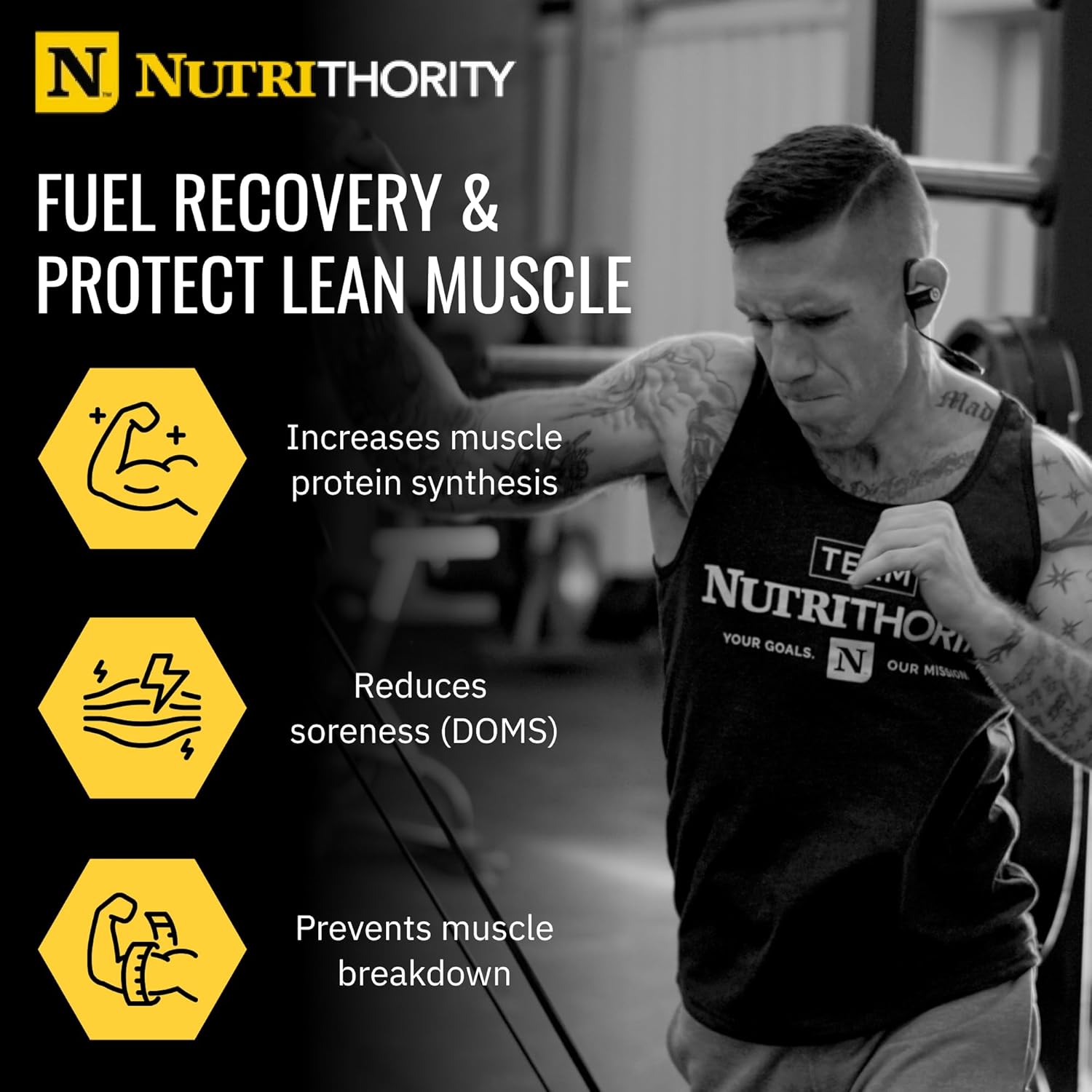Nutrithority - BCAA Powder, Post Workout Recovery Powder with BCAAs Amino Acids L-Isoleucine, L-Leucine, and L-Valine, Improve Muscle Recovery and Hydration, Sugar Free (Gushing Gummy) (30 Servings)