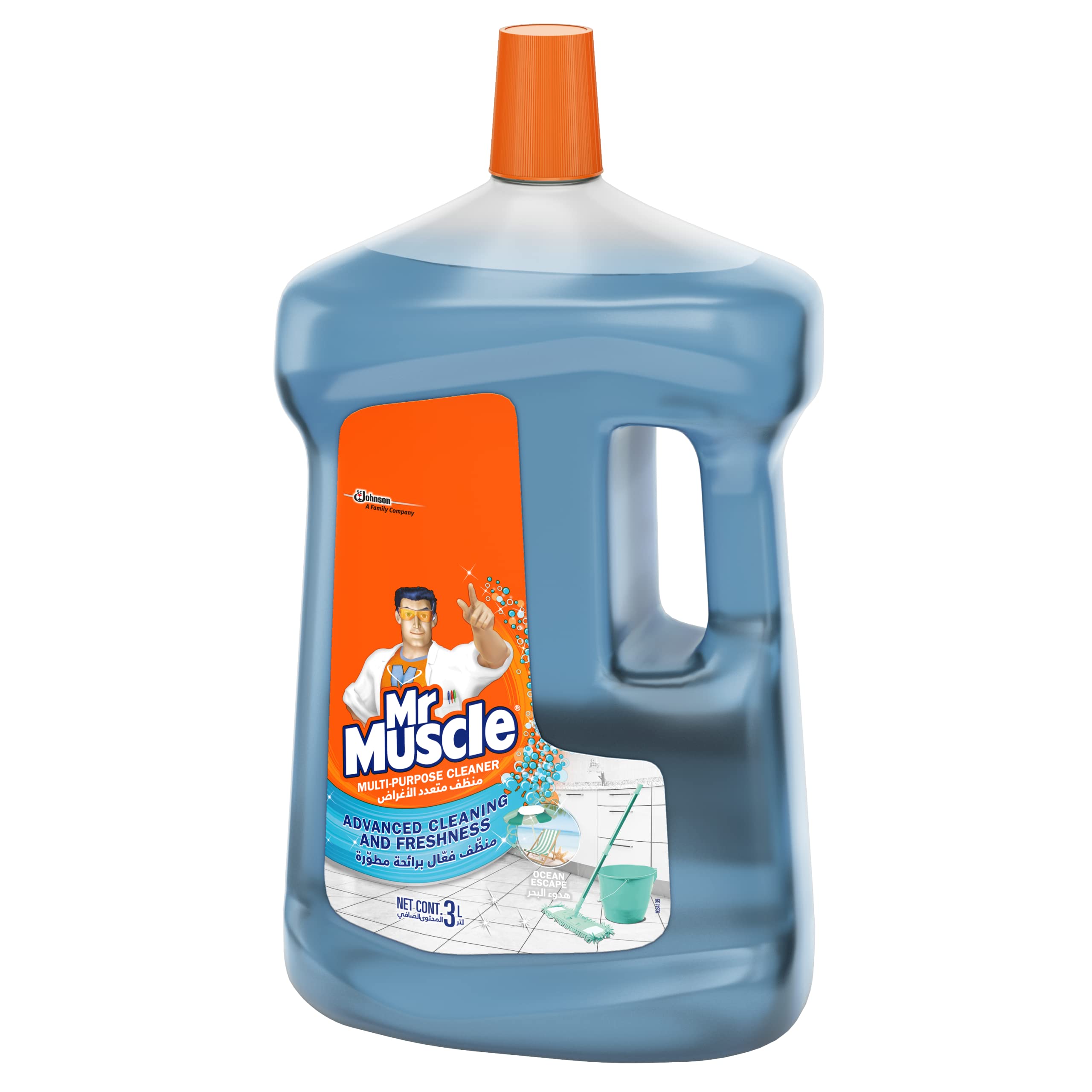 Mr. Muscle All Purpose Ocean Escape Liquid Floor Cleaner, For Advanced Cleaning & Freshness, 3L