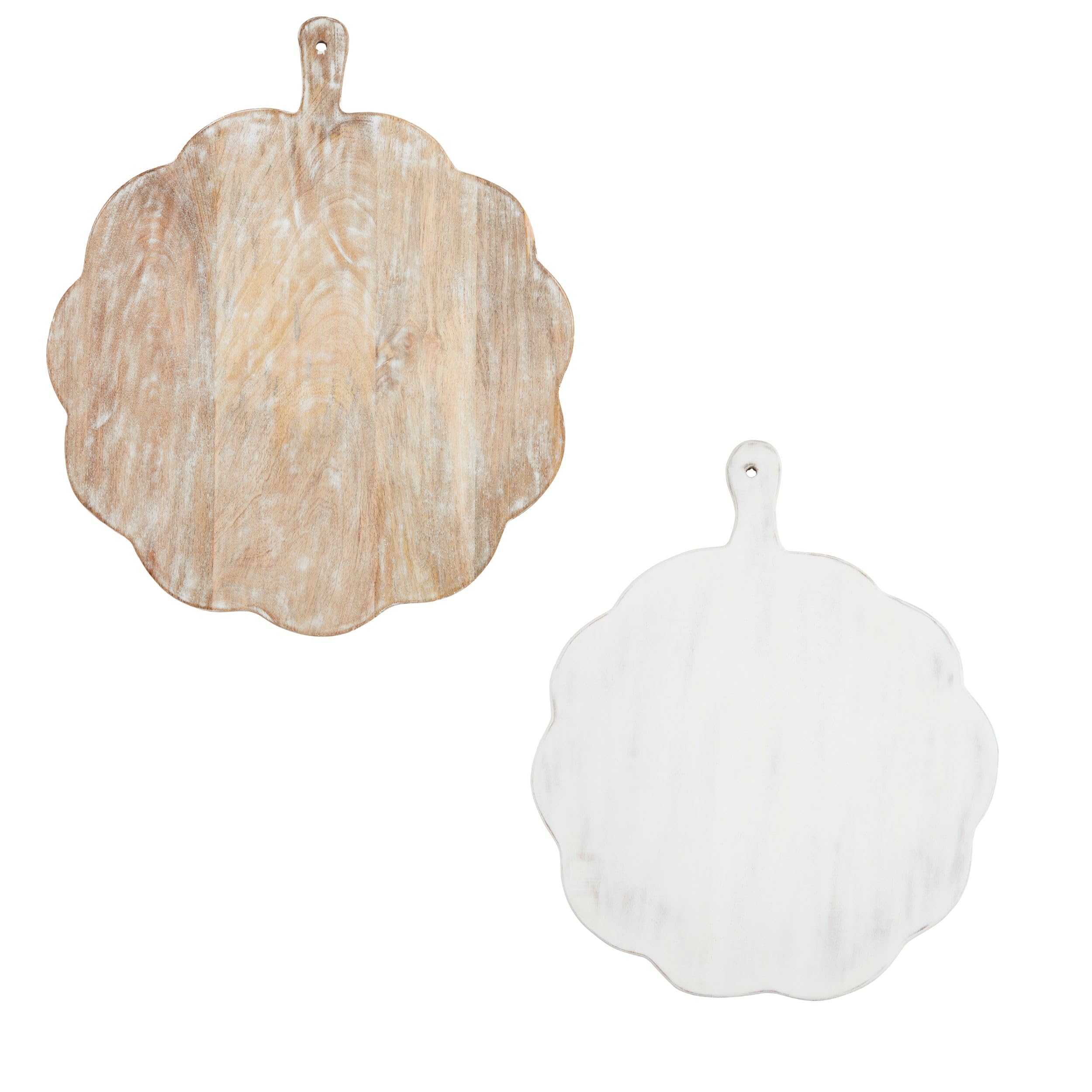 Mud Pie Scalloped Wood Boards, 21.5" x 18.5", Large